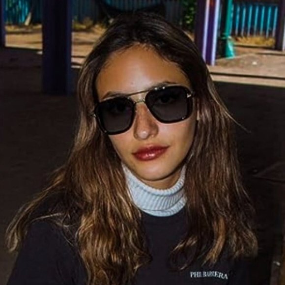 Luxury Square Aviator Fashion Gold Frame Retro Black Sunglasses For Men Women - Picture 4 of 8